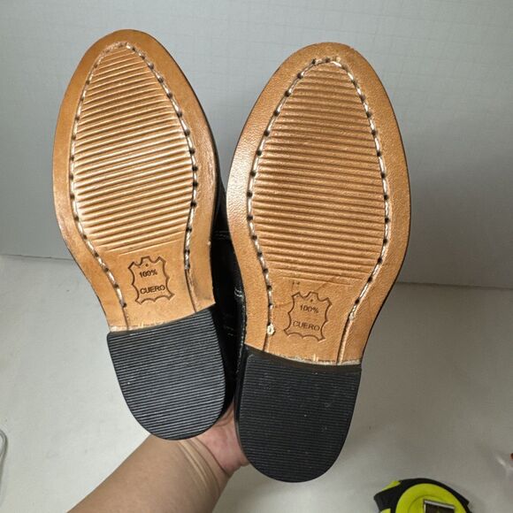 Toddler Cowboy Cowgirl Boots Genuine Leather Black & White Embroidered Sz 7 Zip - Picture 7 of 10